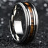 Men's 8mm Tungsten Silver Zebra Wood Inlay Sawtooth Edge Engagement Wedding Band